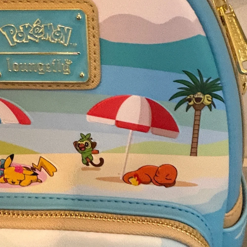 Loungefly Pokémon Beach Adventure Kids Backpack - Blue and White & Wallet - Picture 9 of 16